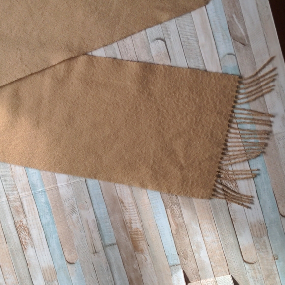 100% lambswool Ballantrae Edinburgh camel scarf tasseled - Picture 5 of 14